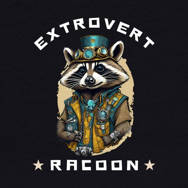 Extrovert Raccoon Streetwear Style Urban Chic Illustration by DTG Pro